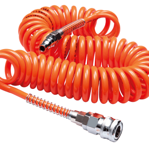 ชุดสายลมสปริงพร้อมหัวสวมเร็ว – TTT POLYURETHANE COIL TUBE #PUC8-6 (8x5) สีส้ม