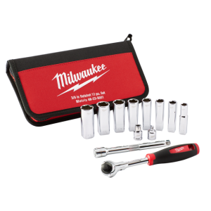 MILWAUKEE#48-22-9001 ชุดประแจบล็อก 3/8" 12 ชิ้น